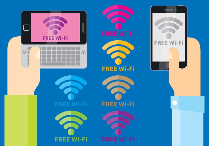 Wi-Fi gratuito Símbolo Vectores