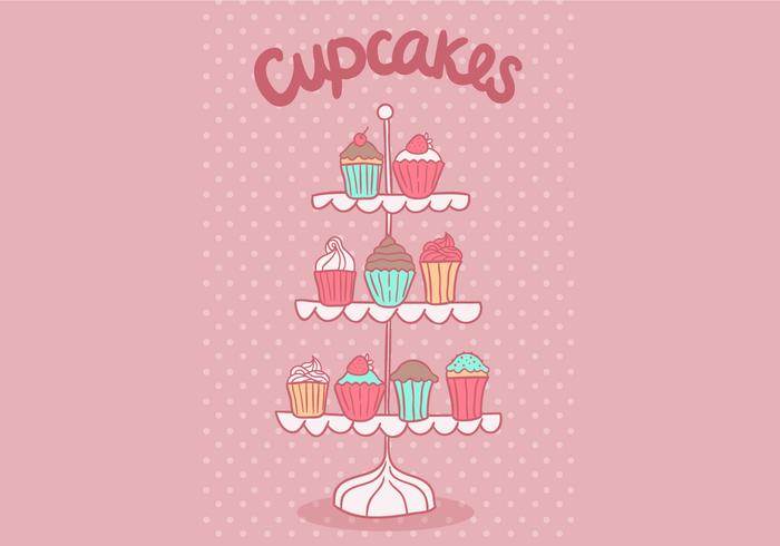 Free cupcake stand vector Free cupcake stand vector