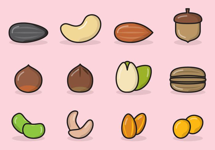 Cute Seed Icons vector