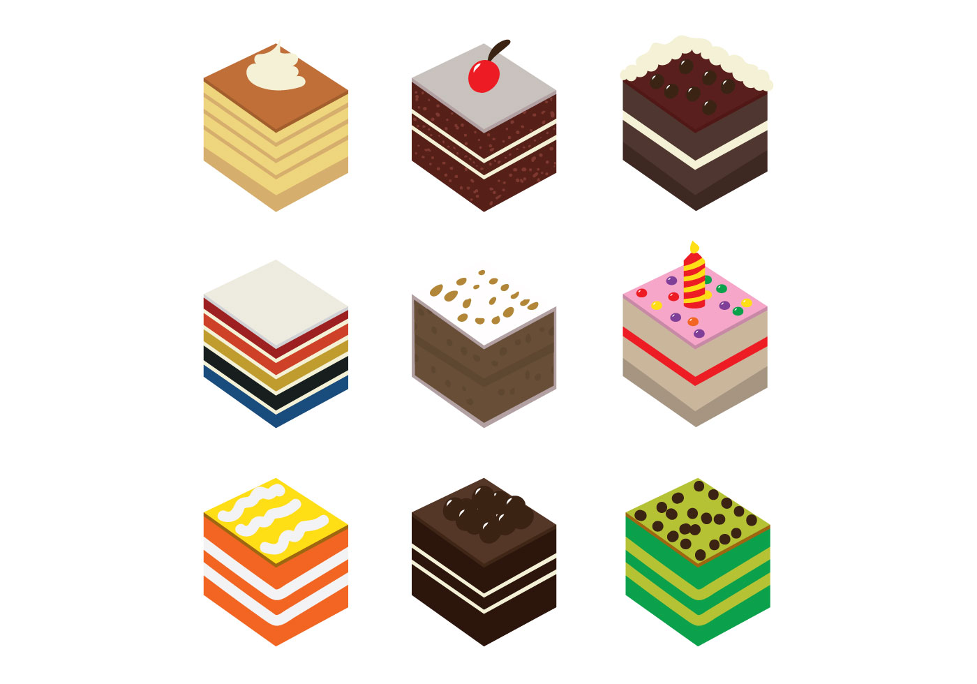 Cake Slice Vector Pack 138813 Vector Art at Vecteezy