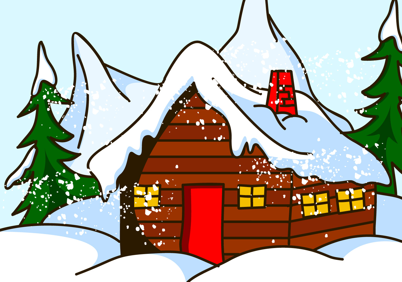 Chalet Casa na neve Vector - Download Vetores Gratis, Desenhos de Vetor, Modelos e Clipart