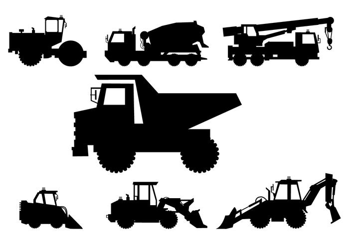 Silhouettes of Heavy Vehicle Vectors