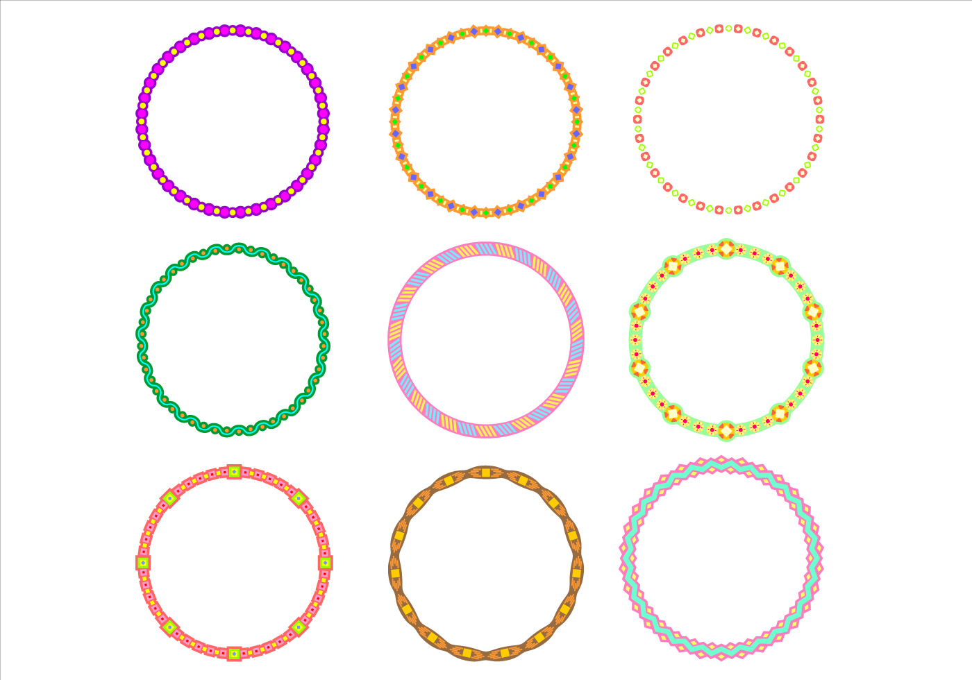 Download Cute Circle Border Funky Frames Vector - Download Free ...