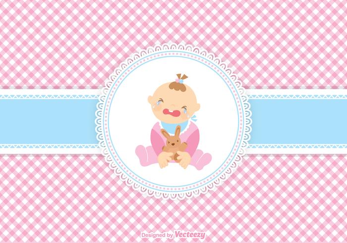 Cute Crying Baby Girl Vector