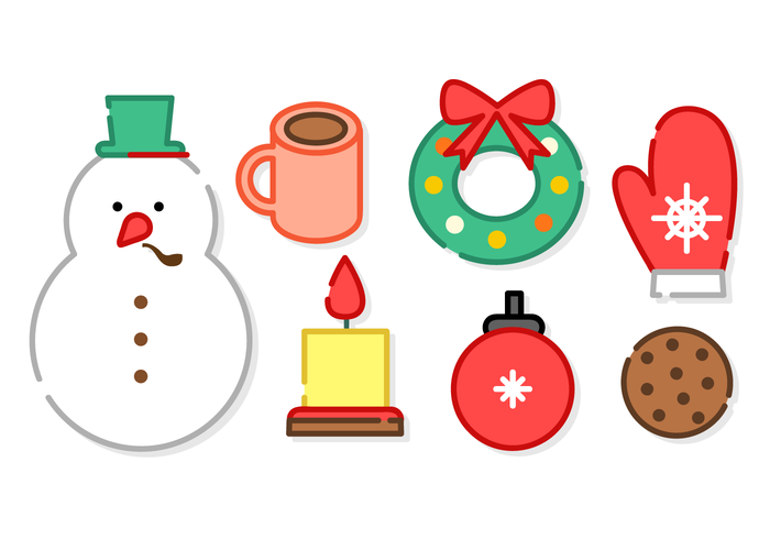 Minimalist Christmas Elements Vector