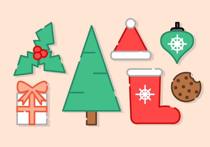 Minimalist Christmas Elements Vector