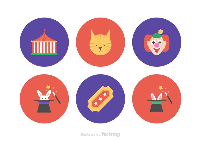 Circus Flat Vector Icons