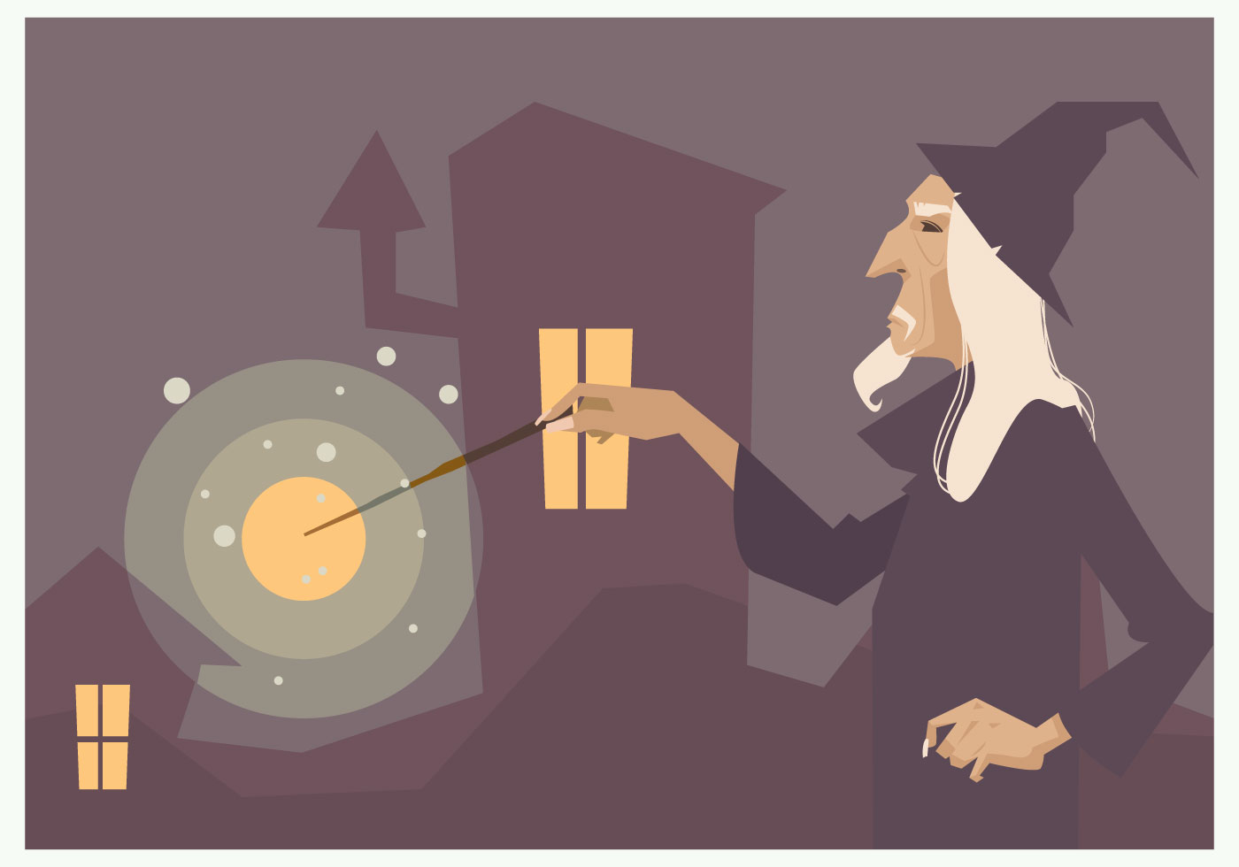 Wizard With His Magic Stick Vector 138892 Vector Art at Vecteezy