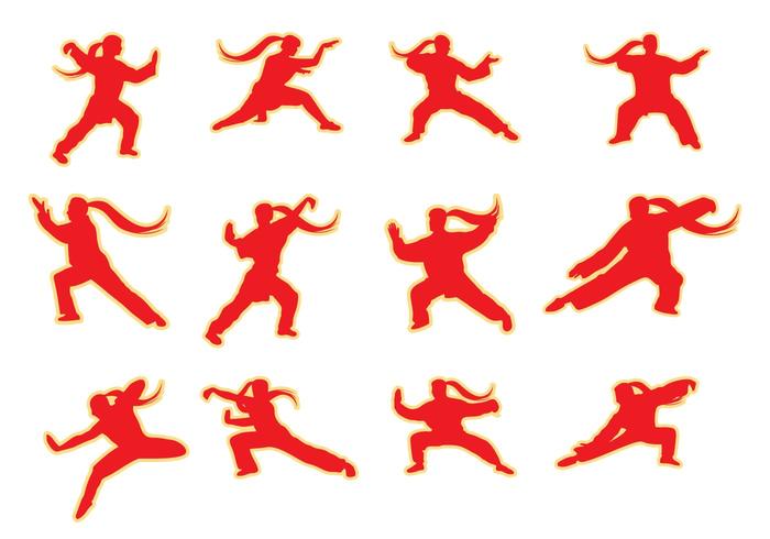 Free Silhouettes Wushu Pose Vector