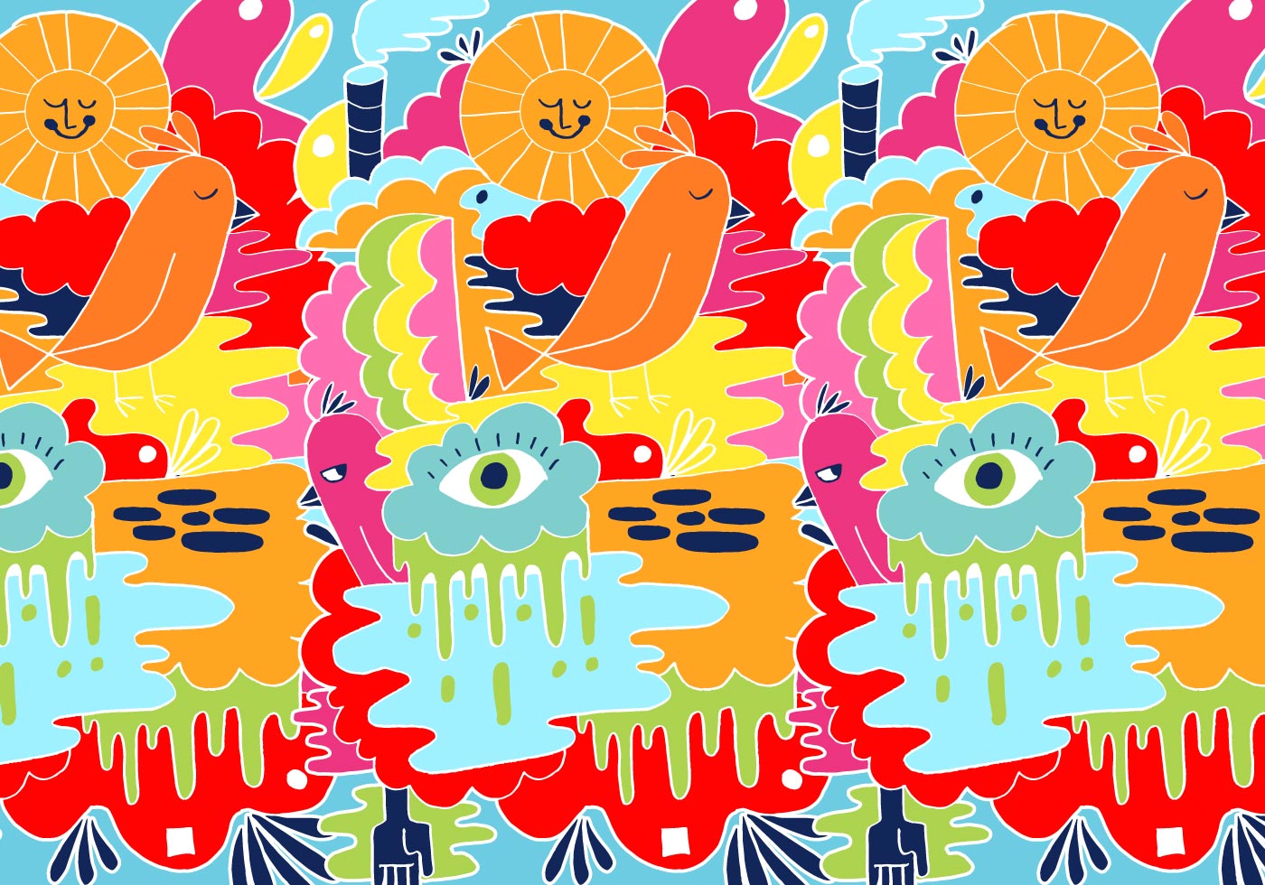 Colorful Abstract Doodle Pattern Download Free Vectors Clipart