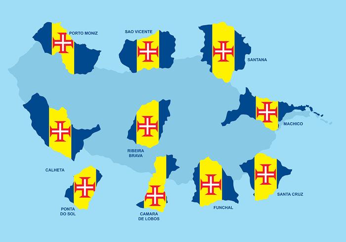 Madeira mapas vectoriales vector