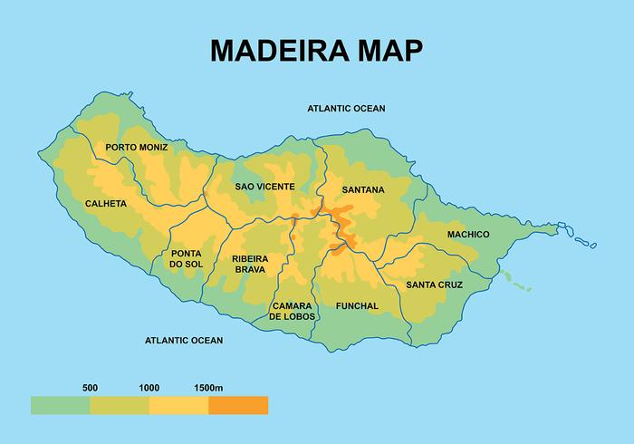 Madeira mapas vectoriales vector