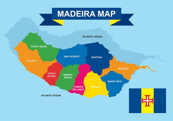 Madeira mapas vectoriales vector