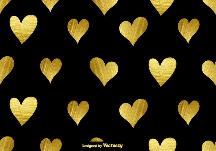 Vector patrón de oro inconsútil de los corazones