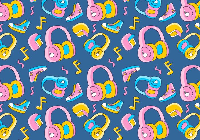 Funky Head Phone Background vector