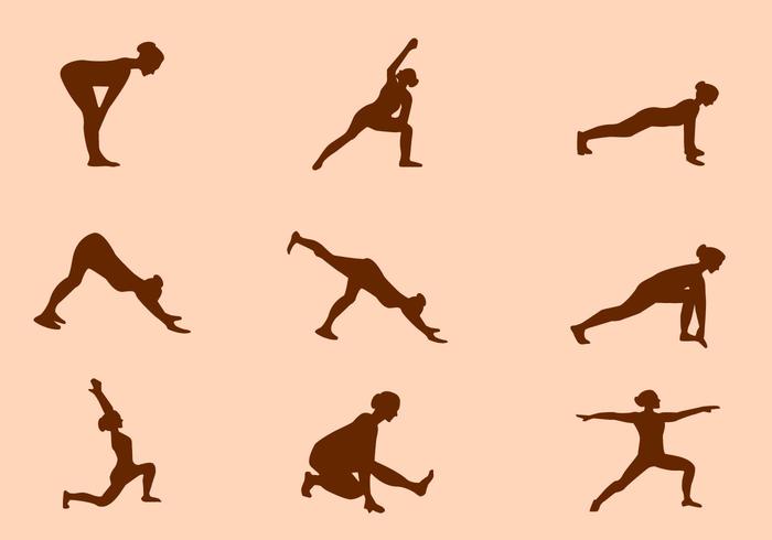 Silhouette of Yoga Pose Vectors