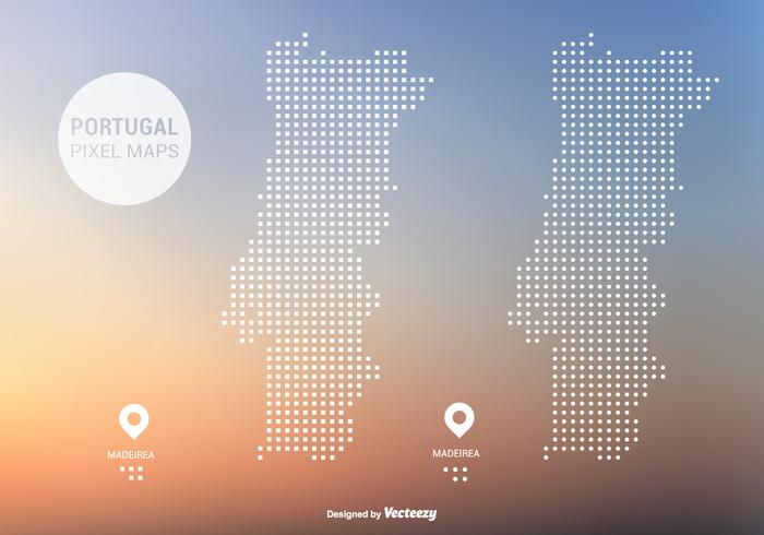 Portugal pixel mapas vectoriales vector
