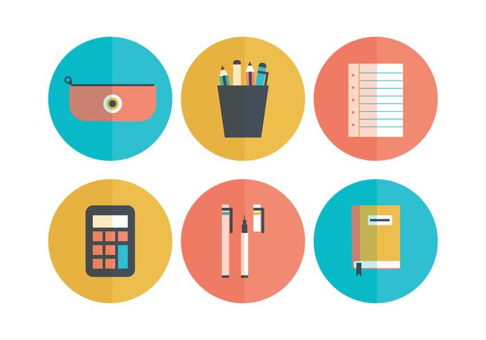 Set Of Flat School Icons vector