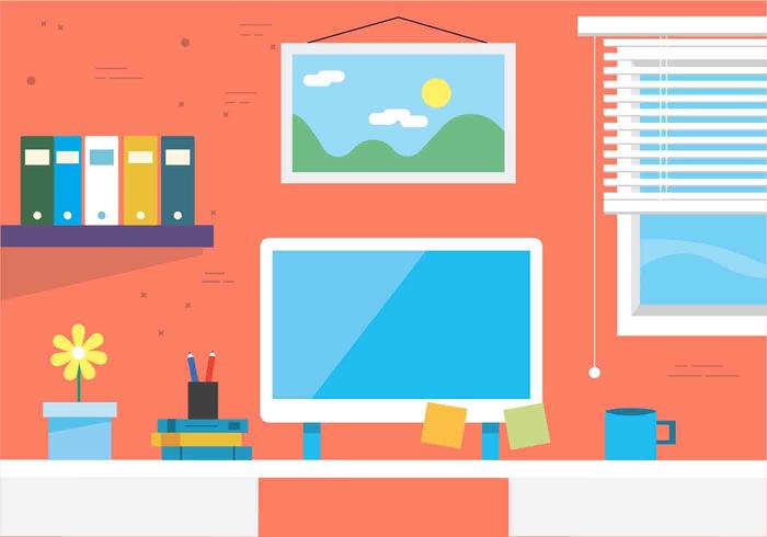 Free Vector Workspace Illustration