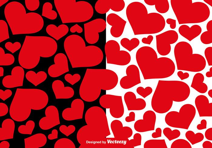 Vector Hearts Seamless Patterns