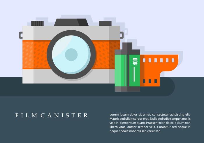 Cámara y fondo del frasco de película vector