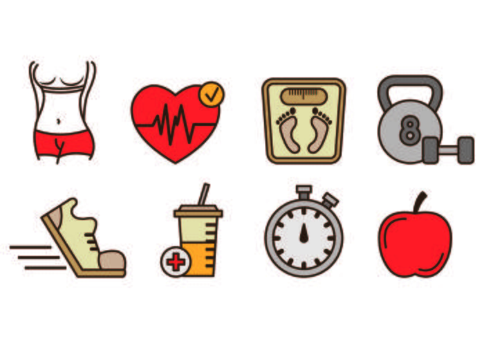 Icons Of Slimming and Health  vector