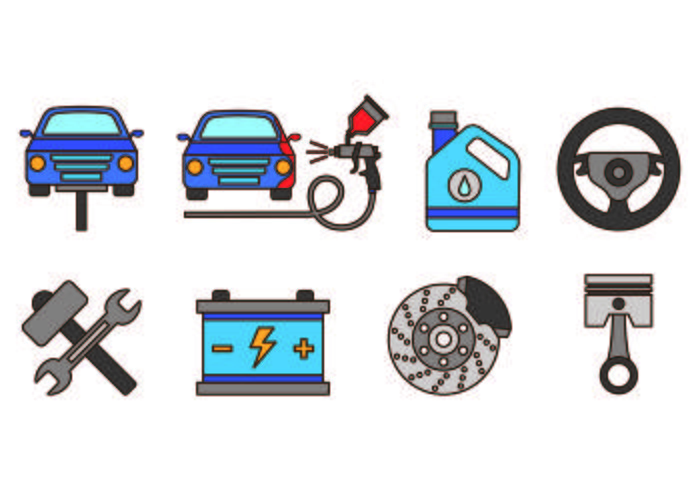 Set Of Auto Body Icons vector