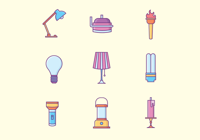 Lamps Icons vector