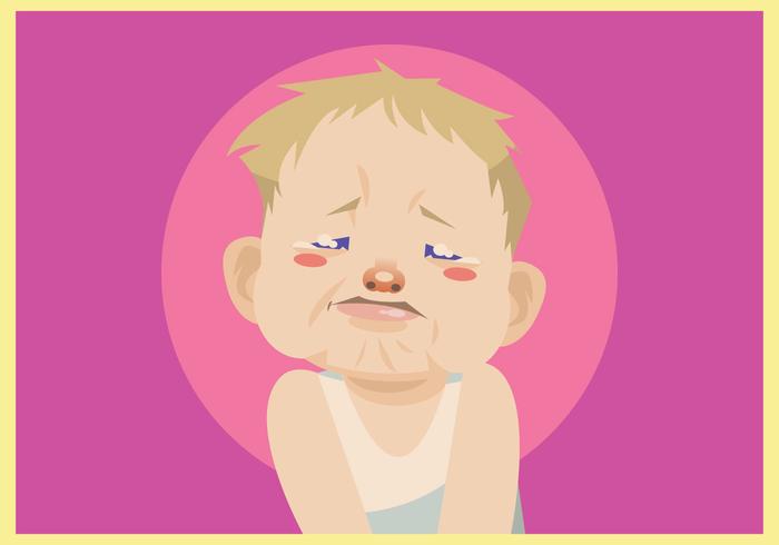 Crying Baby Boy Vector