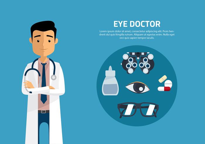 Eye Doctor Cartoon Vector