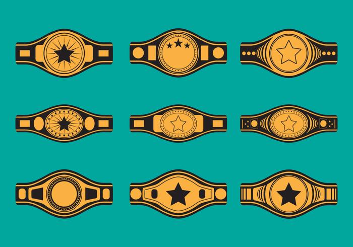 Championship Belt Icon Set vector