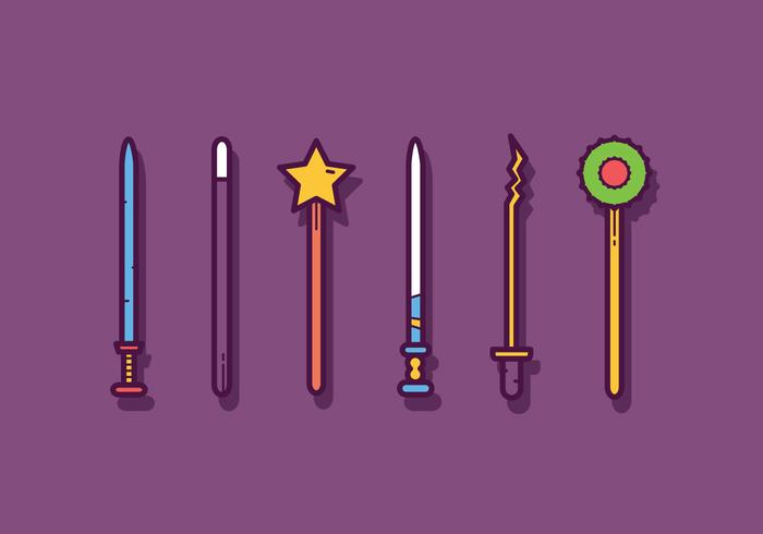 Magic Stick and Wand Vectors