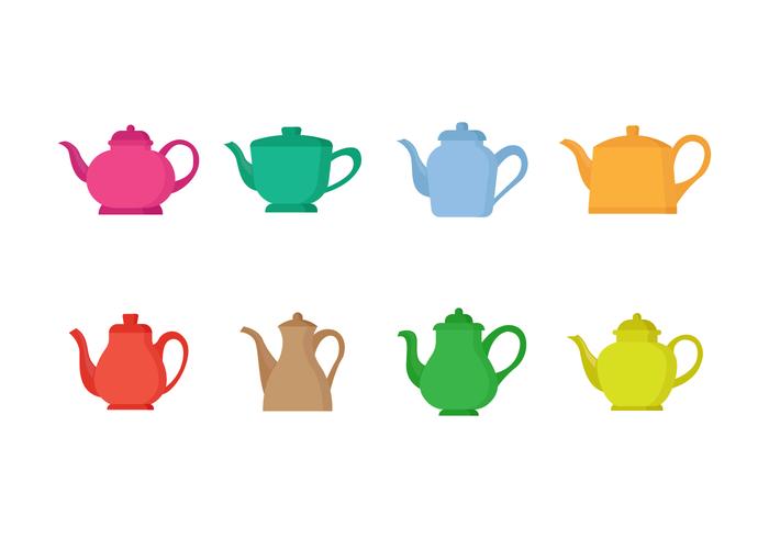 Free Set of Teapots vector