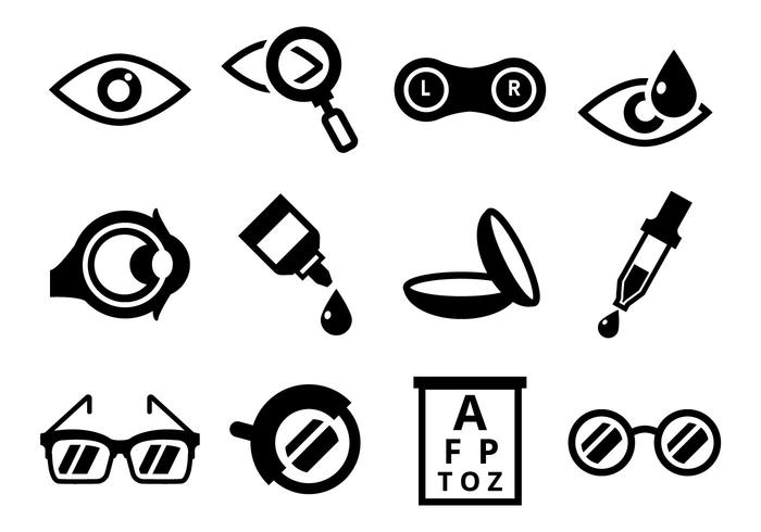Vector libre iconos de optometría