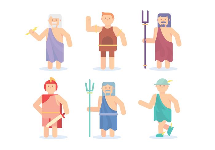 Flat Hercules and Greek God Vectors Flat Hercules and Greek God Vectors