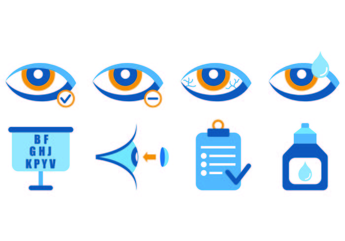 Set Of Eye Doctor Icons vector