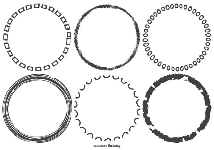 Funky Sketchy Round Frames vector