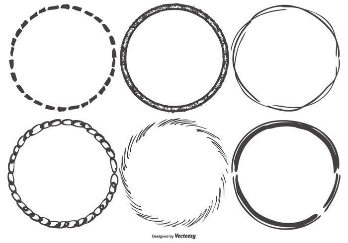 Round Funky Sketchy Frames vector