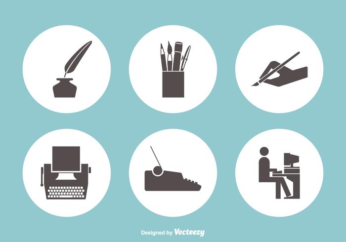 Iconos del vector de escritura