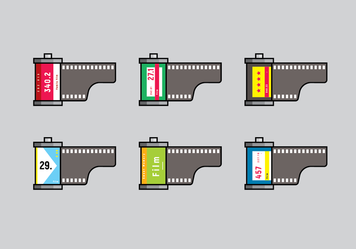 Vintage Film Canister Vectors Vintage Film Canister Vectors