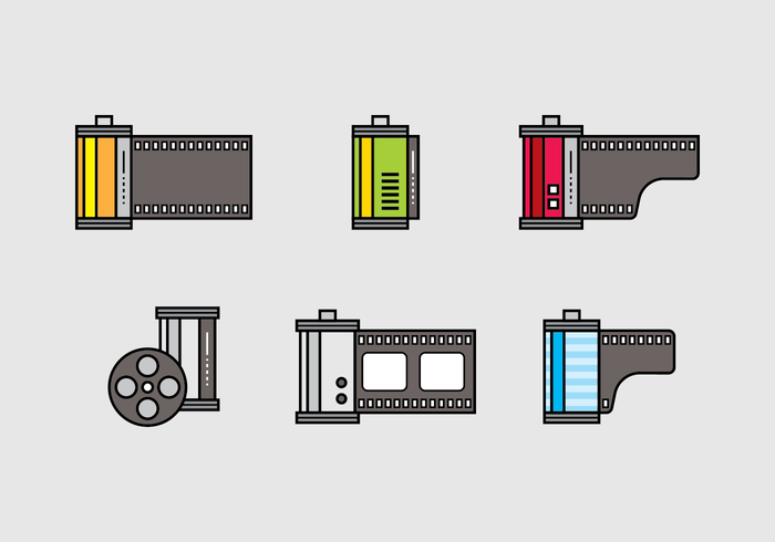 Film Canister Icon Vector Set Film Canister Icon Vector Set