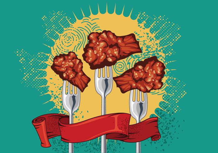 Buffalo Wings  Forks Vector