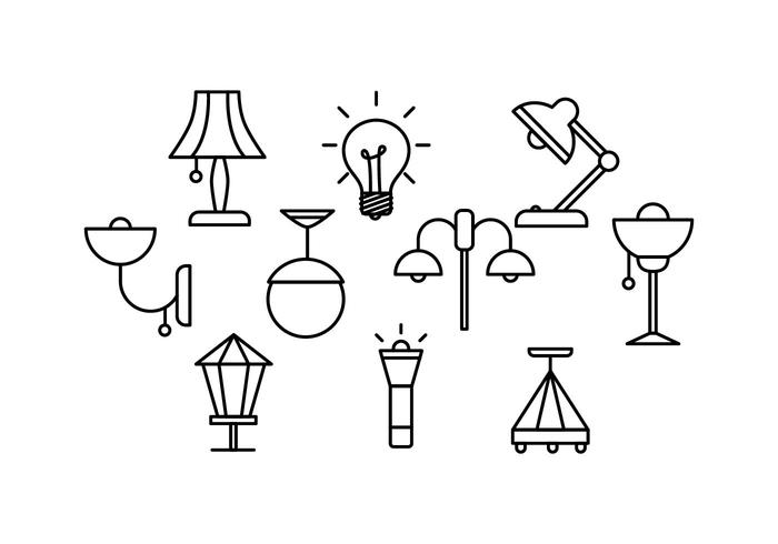 Free Lamps Line Vector