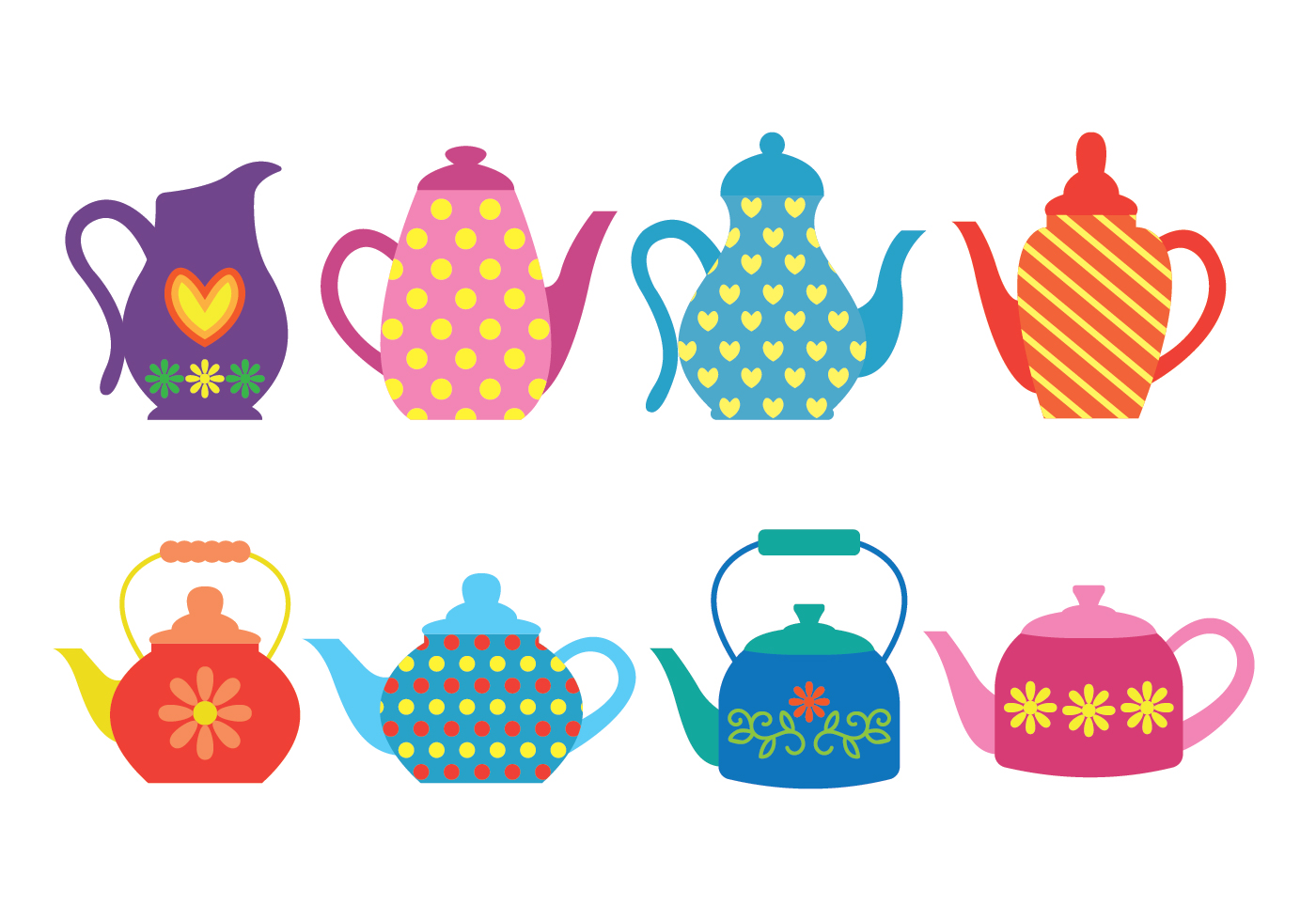 Patterned Colorful Teapot Icons 139305 Vector Art at Vecteezy