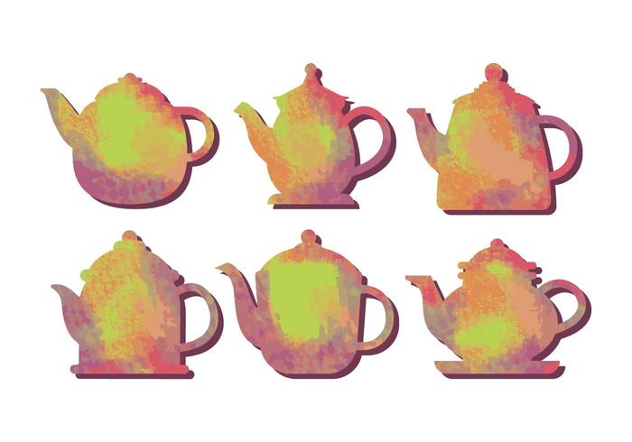 Teapot water color vector