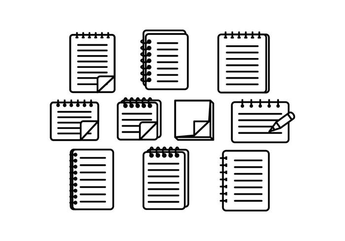 Cuaderno y Bloque observa vector