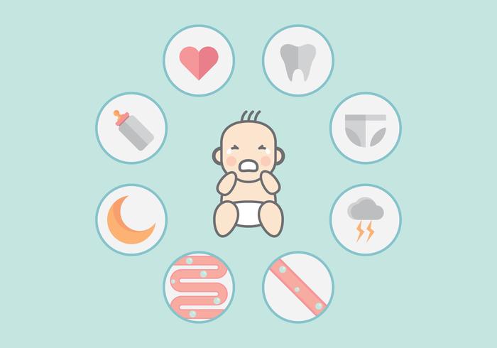 Crying Baby Infographic Vector 