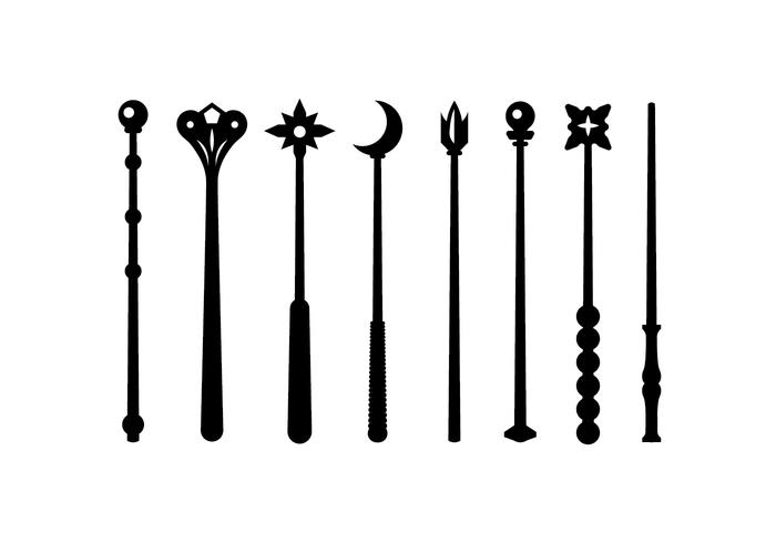 Magic Stick Vector Silhouettes 