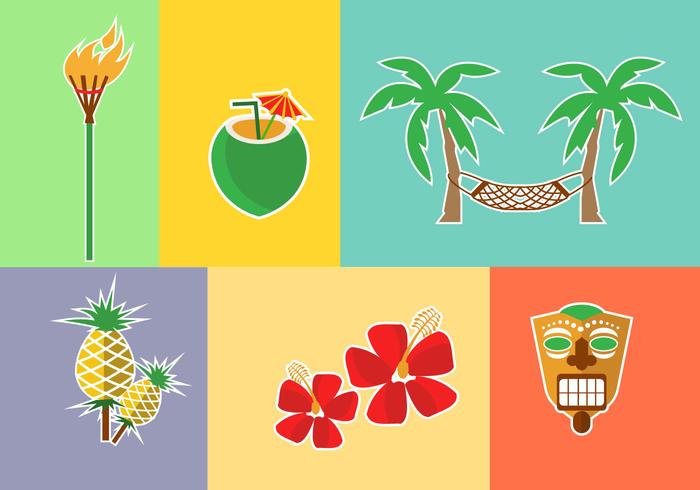 Hawaii Icons Vectors