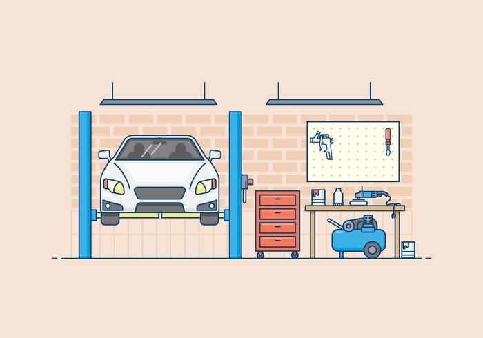 Auto Body Garage Illustration vector